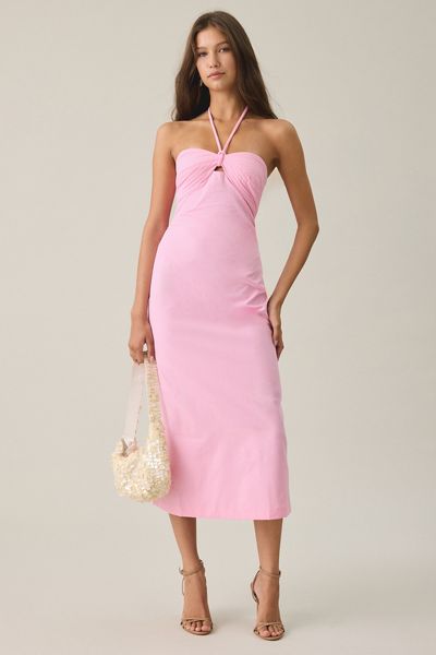 MINKPINK Gaia Y-Neck Halter Midi Dress