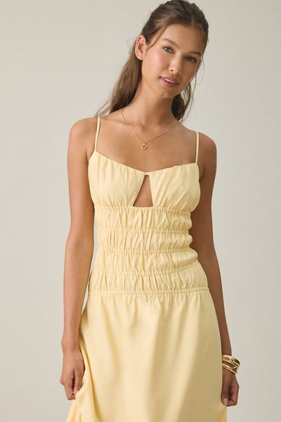 MINKPINK Grazia Drop Waist Shirred Maxi Dress