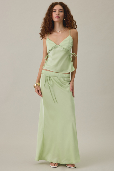 MINKPINK Chiara Bias Cut Satin Maxi Skirt