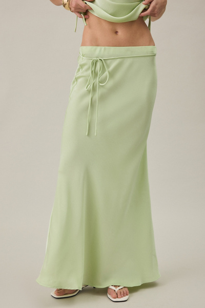 MINKPINK Chiara Bias Cut Satin Maxi Skirt