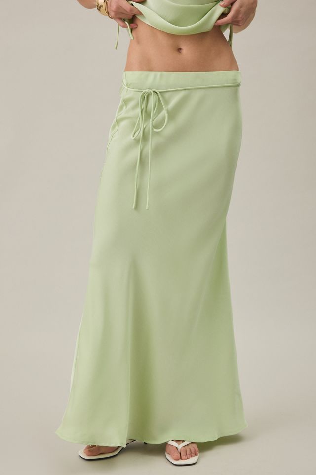 MINKPINK Chiara Bias Cut Satin Maxi Skirt #1