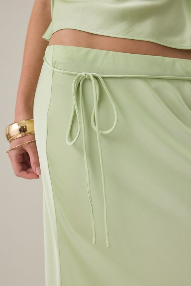 MINKPINK Chiara Bias Cut Satin Maxi Skirt #3