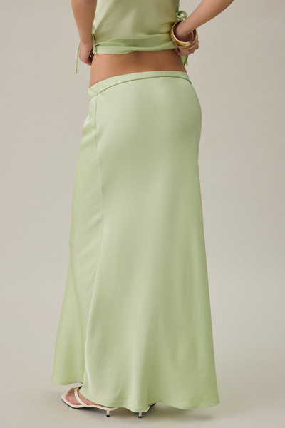 MINKPINK Chiara Bias Cut Satin Maxi Skirt