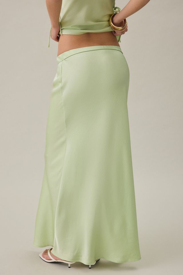 MINKPINK Chiara Bias Cut Satin Maxi Skirt #4