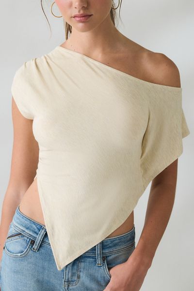 UO Bia Jersey Knit Asymmetric Off-The-Shoulder Poncho