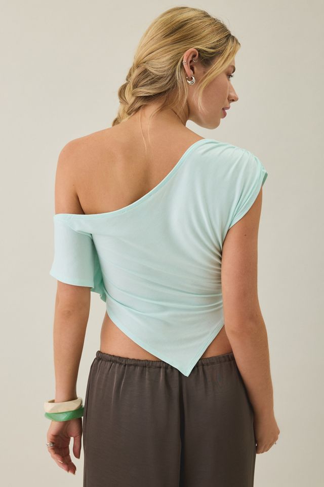 UO Bia Jersey Knit Asymmetric Off-The-Shoulder Poncho #1