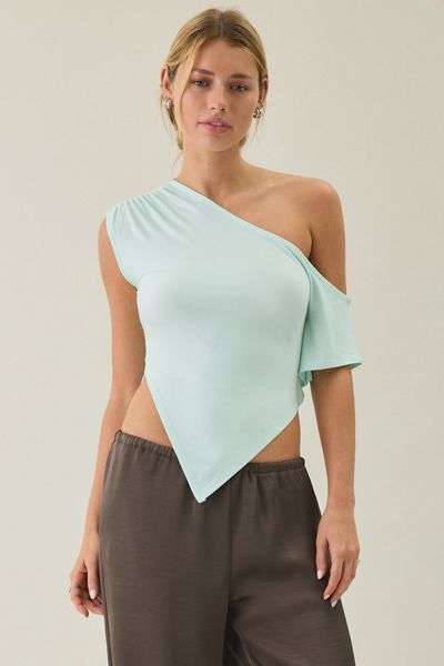 UO Bia Jersey Knit Asymmetric Off-The-Shoulder Poncho