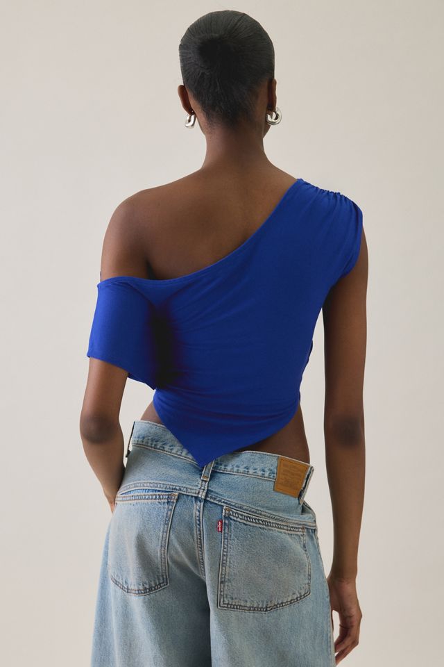 UO Bia Jersey Knit Asymmetric Off-The-Shoulder Poncho #1