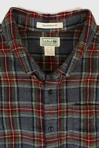 Vintage L.L. Bean Plaid Flannel Button-Down Shirt