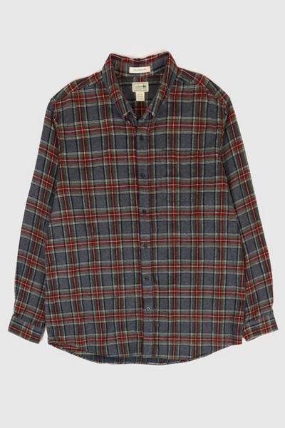 Vintage L.L. Bean Plaid Flannel Button-Down Shirt