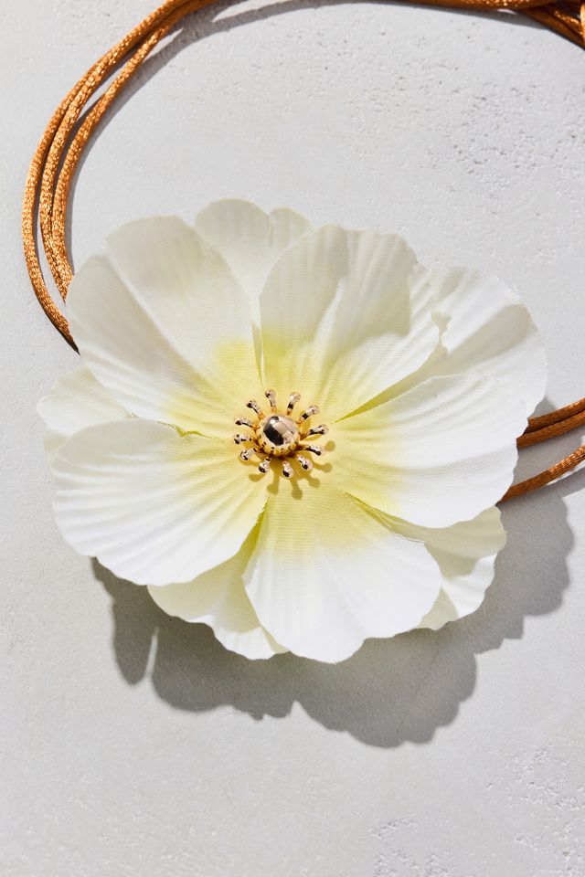 Bloom 3D Flower Satin Cord Wrap Necklace #2