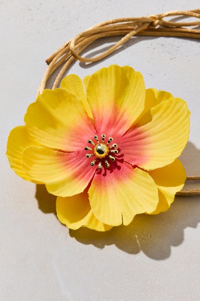 Bloom 3D Flower Satin Cord Wrap Necklace