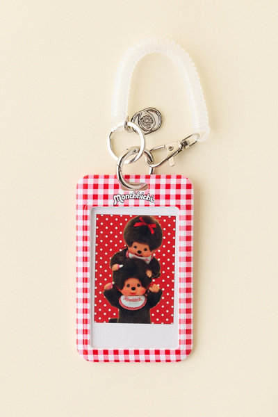 Retrospekt X Monchhichi Gingham Print Card Holder Keychain