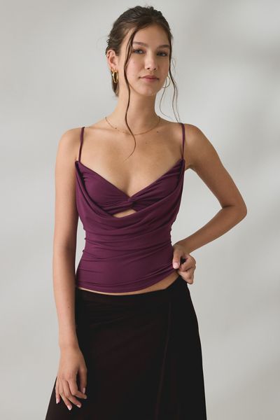 UO Katarina Twist-Front Layered Cowl Cami
