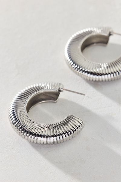 Uptown Ribbed Chunky Hoop Earrings