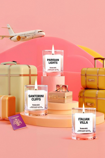 Homesick Eurotrip Votive Trio Set In White At Urban Outfitters In Transparent