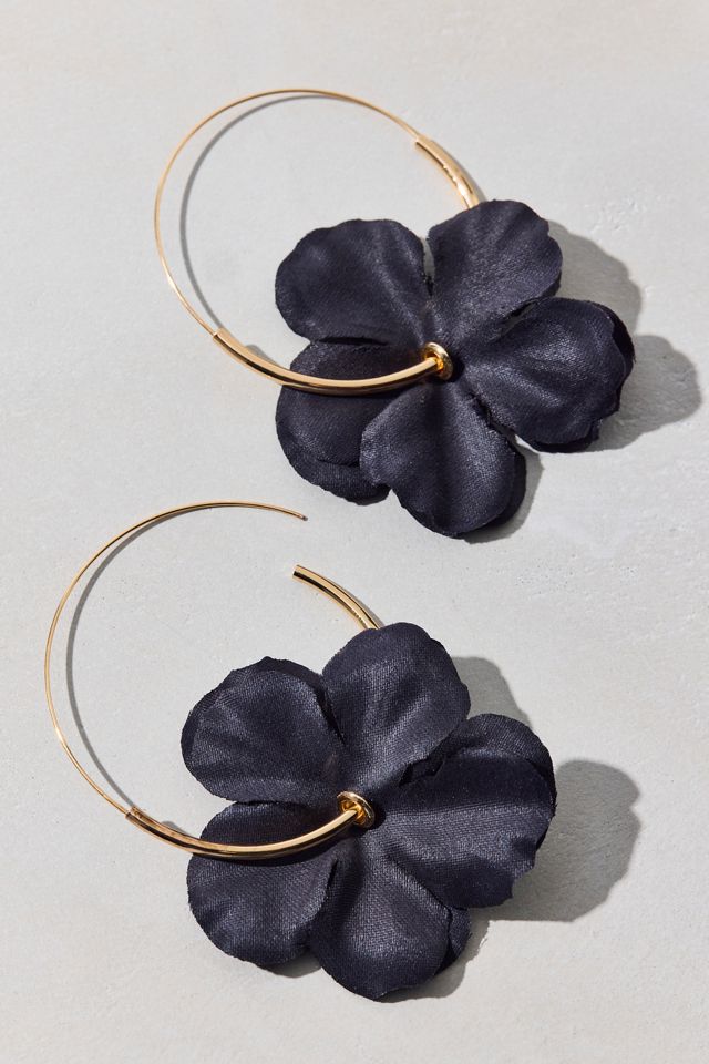 Boucles d'oreilles créoles Bloom à fleurs 3D #2