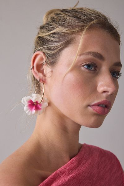 Bloom 3D Flower Hoop Earrings