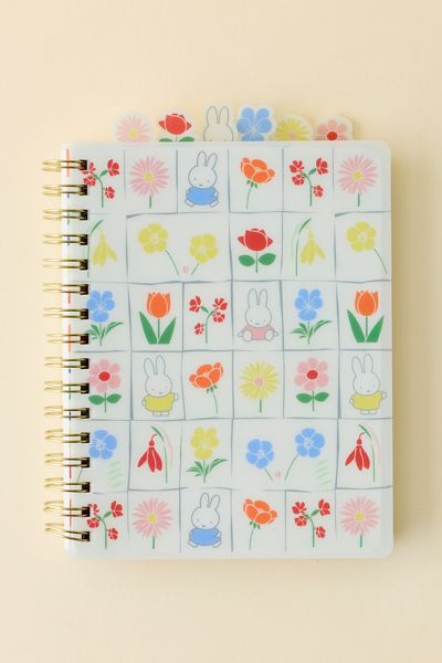 Miffy Floral UO Exclusive Tabbed Spiral Notebook