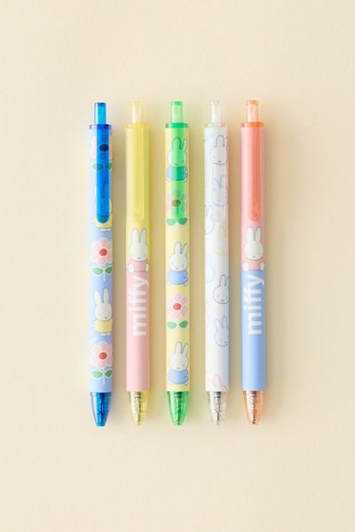 Miffy Floral UO Exclusive Soft-Touch Gel Pen Set