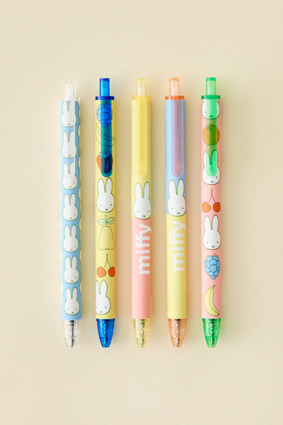Miffy Fruitful UO Exclusive Soft-Touch Gel Pen Set | Urban Outfitters