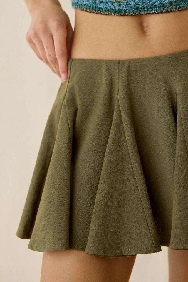 Jupe-short mini Nessa en coton texturé à godets Kimchi Blue #1
