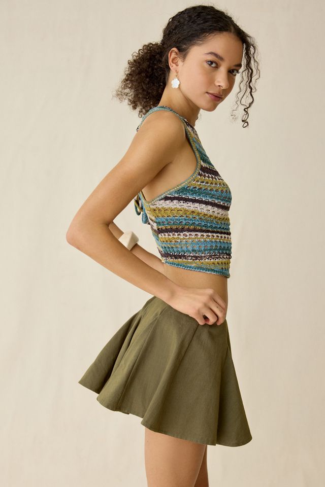 Jupe-short mini Nessa en coton texturé à godets Kimchi Blue #3