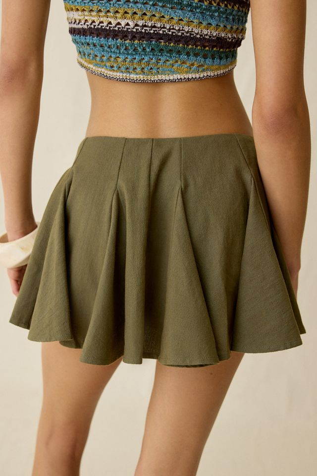 Jupe-short mini Nessa en coton texturé à godets Kimchi Blue #4