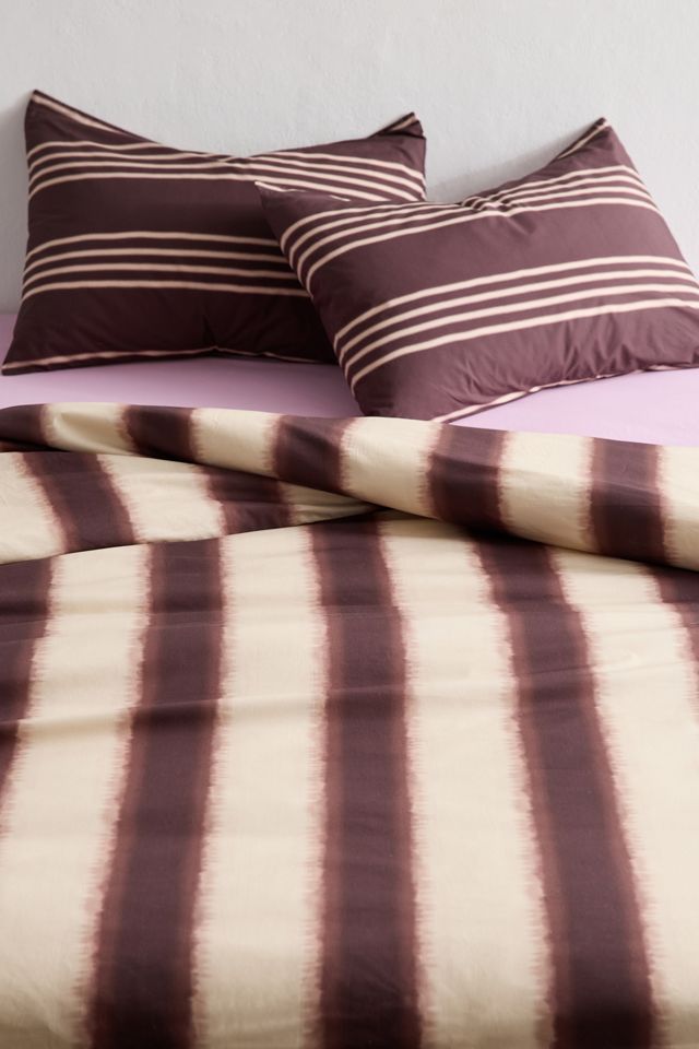 Housse de couette en percale de coton à rayures teintes Cabana #1