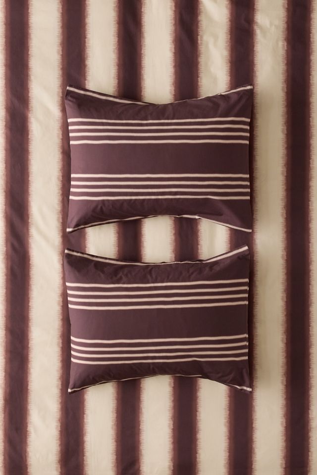 Ensemble de taies d'oreiller en percale de coton à motif rayé Cabana Dye #1