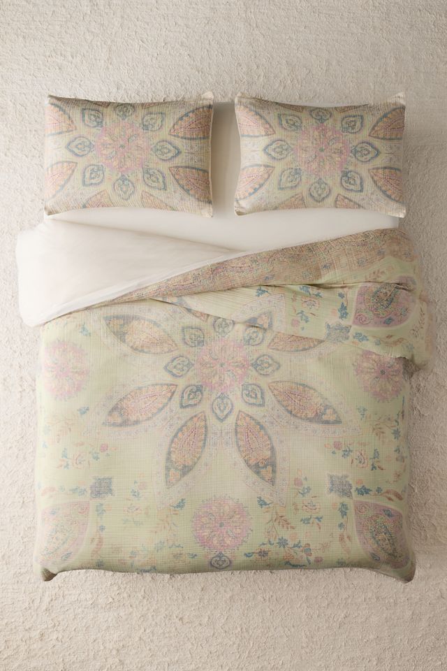 Housse de couette en gaze de coton à médaillon lavé au sel Isla #2