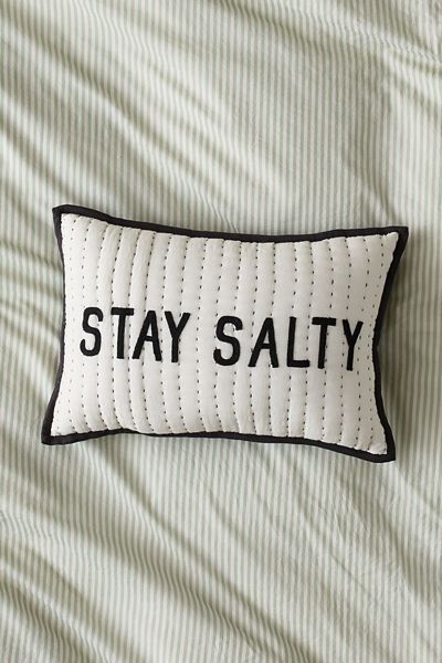 Jasmine Slogan Text Seed Stitch Bolster Pillow