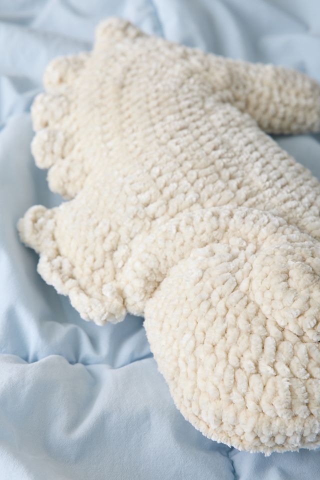 Coussin décoratif en chenille tricotée en forme d'icône océanique #2