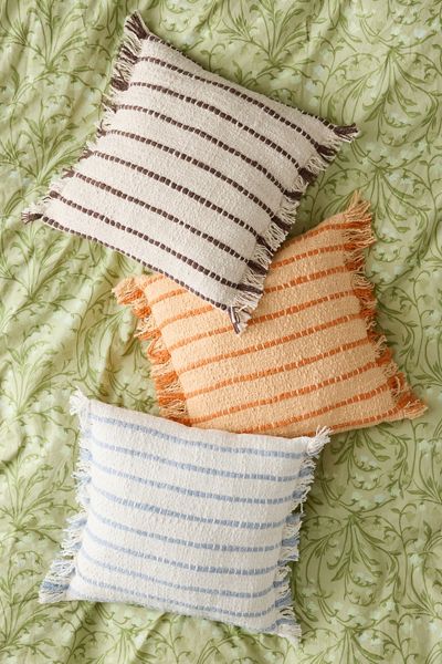 Lou Striped Fringe Throw Pillow