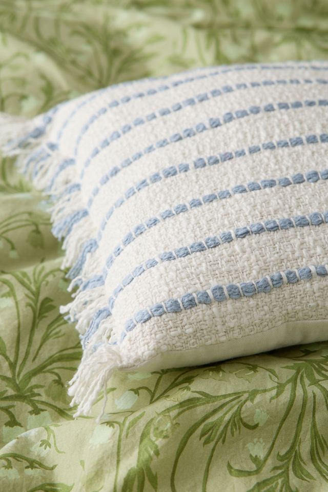 Coussin décoratif à rayures et franges Lou #2