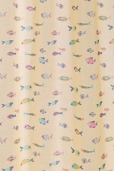 Little Fish Patterned Shower Curtain