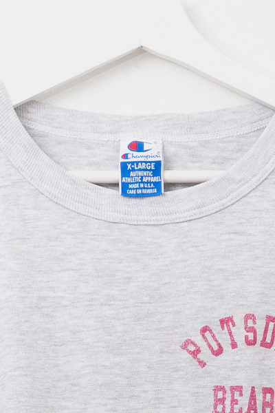 Vintage 1990s Distressed Champion Potsdam Bears Spell Out Graphic T-Shirt