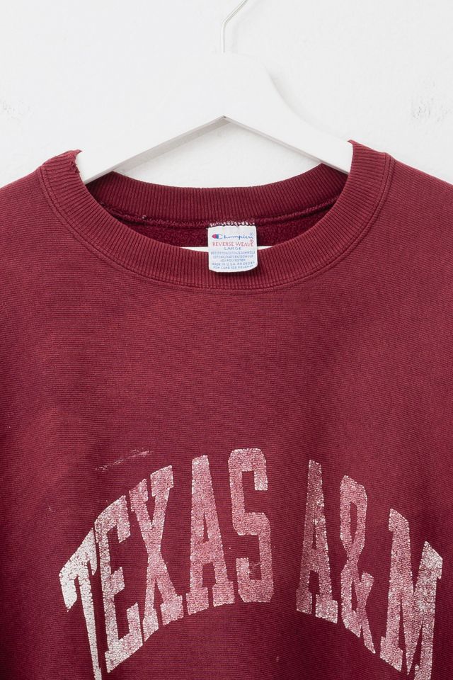 Vintage 1990s Distressed Champion Reverse Weave Texas A&M Spell Out Sweatshirt #1