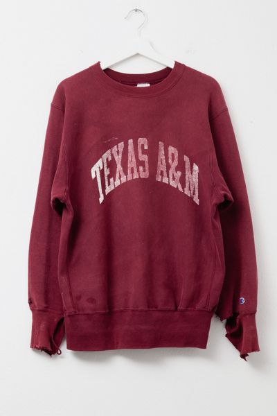 Vintage 1990s Distressed Champion Reverse Weave Texas A&M Spell Out Sweatshirt