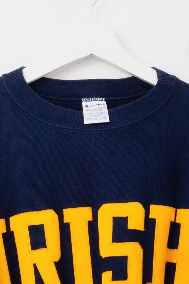 Vintage 1990s Champion Reverse Weave Irish Notre Dame Embroidered Crewneck Sweatshirt #1