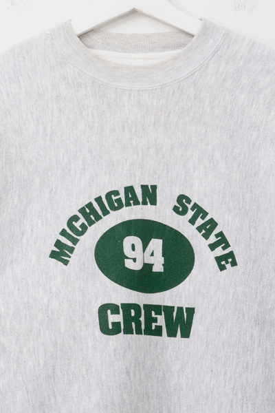 Vintage 1990s Michigan State Crew Spell Out Heavyweight Reverse Weave Sweatshirt