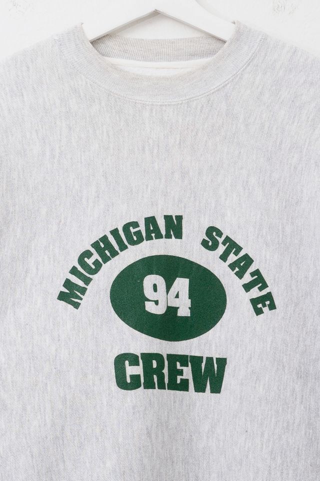 Vintage 1990s Michigan State Crew Spell Out Heavyweight Reverse Weave Sweatshirt #1