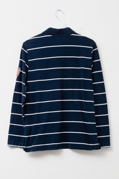 Vintage Y2K Helly Hansen Blue Striped Long Sleeve Rugby Shirt