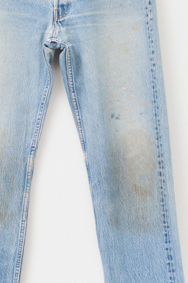 Vintage 1990s Levi’s® 501 XX Button Fly Distressed Faded Blue Denim Jeans #1