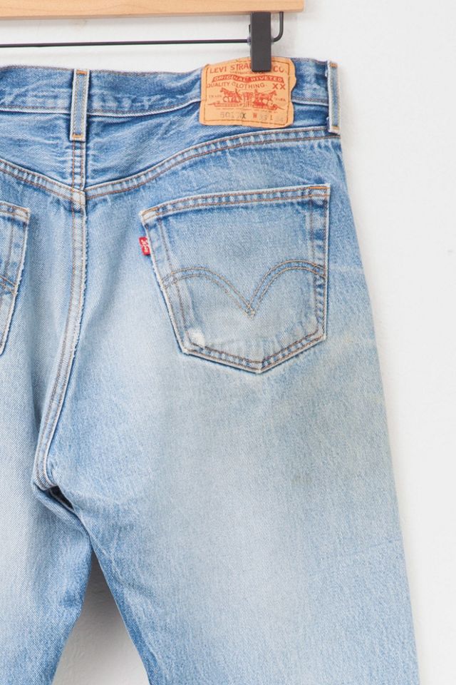Vintage 1990s Levi’s® 501 XX Distressed Denim Blue Jeans #3