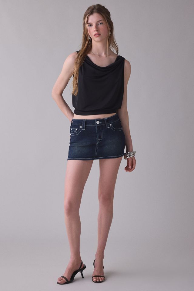 True Religion Low-Rise Denim Mini Skort | Urban Outfitters