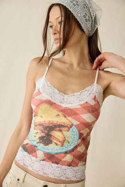 Kimchi Blue Picnic Graphic Lace Trim Cami | Urban Outfitters