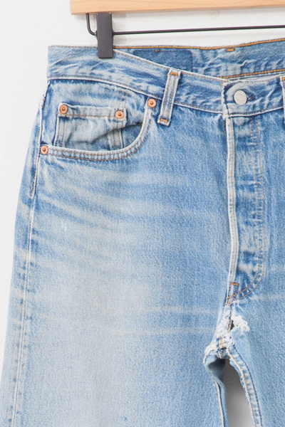 Vintage 1990s Distressed Levi’s® 501 Blue Denim Jeans