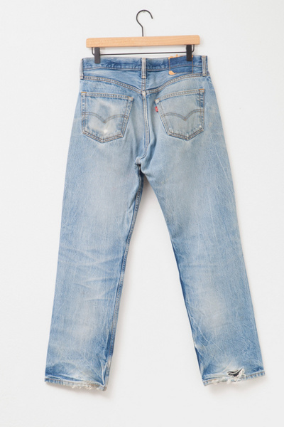 Vintage 1990s Levi’s® 501 Heavily Distressed Denim Blue Jeans