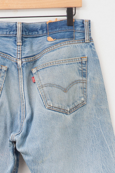 Vintage 1990s Levi’s® 501 Heavily Distressed Denim Blue Jeans